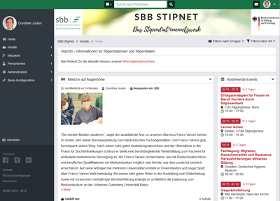 Bild: Screenshot der Kommunikationsplattform SBB StipNet